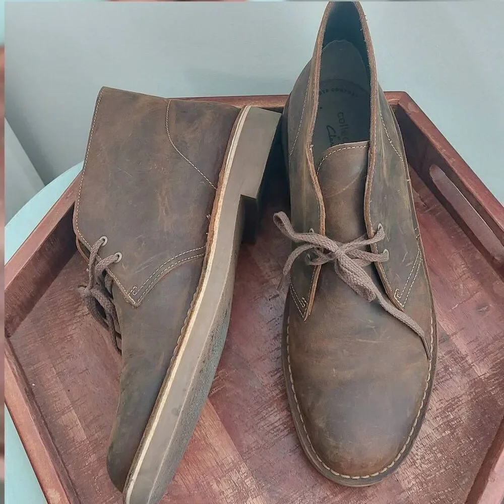 Clarks Bushacre II Beeswax Brown Leather Desert Chukka Boot Size 12